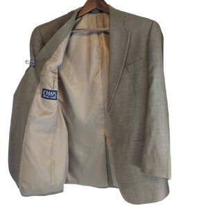 Chaps Ralph Lauren 40R Mens Brown Silk + Wool Nailshead Blazer Sport Coat Jacket